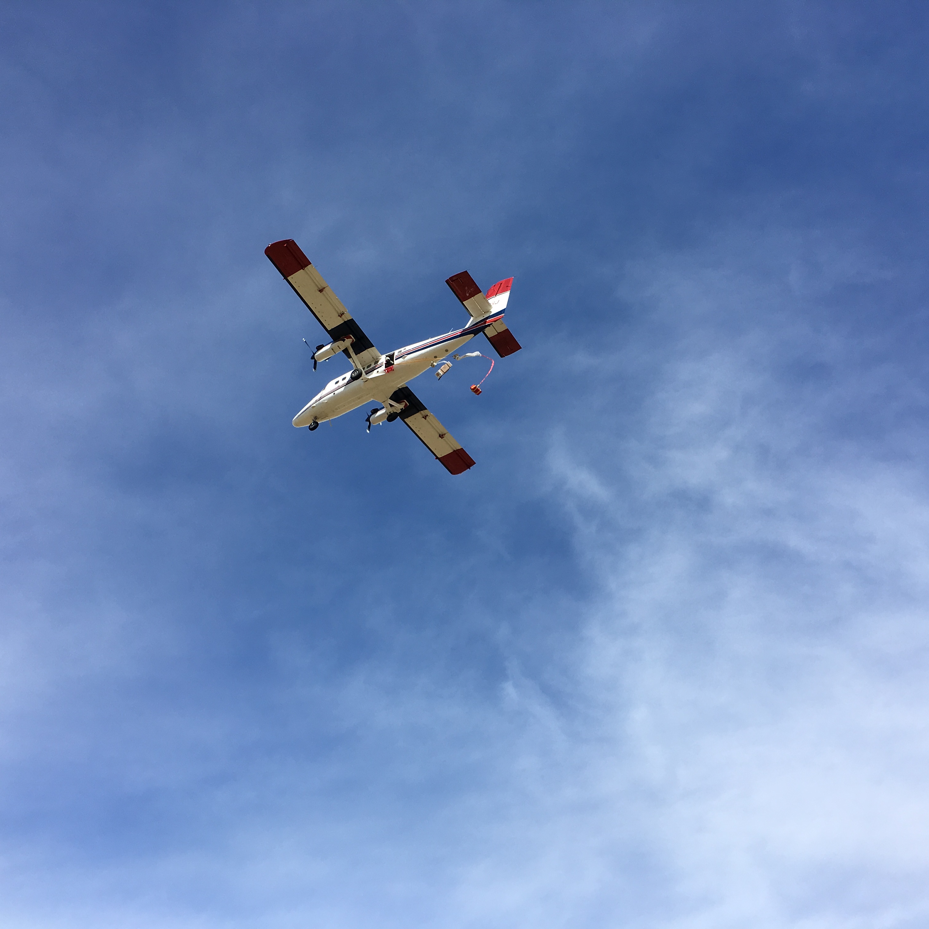 Smokejumper aircraft overhead