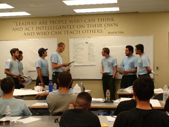 Kern Valley Hotshots attend a training session.