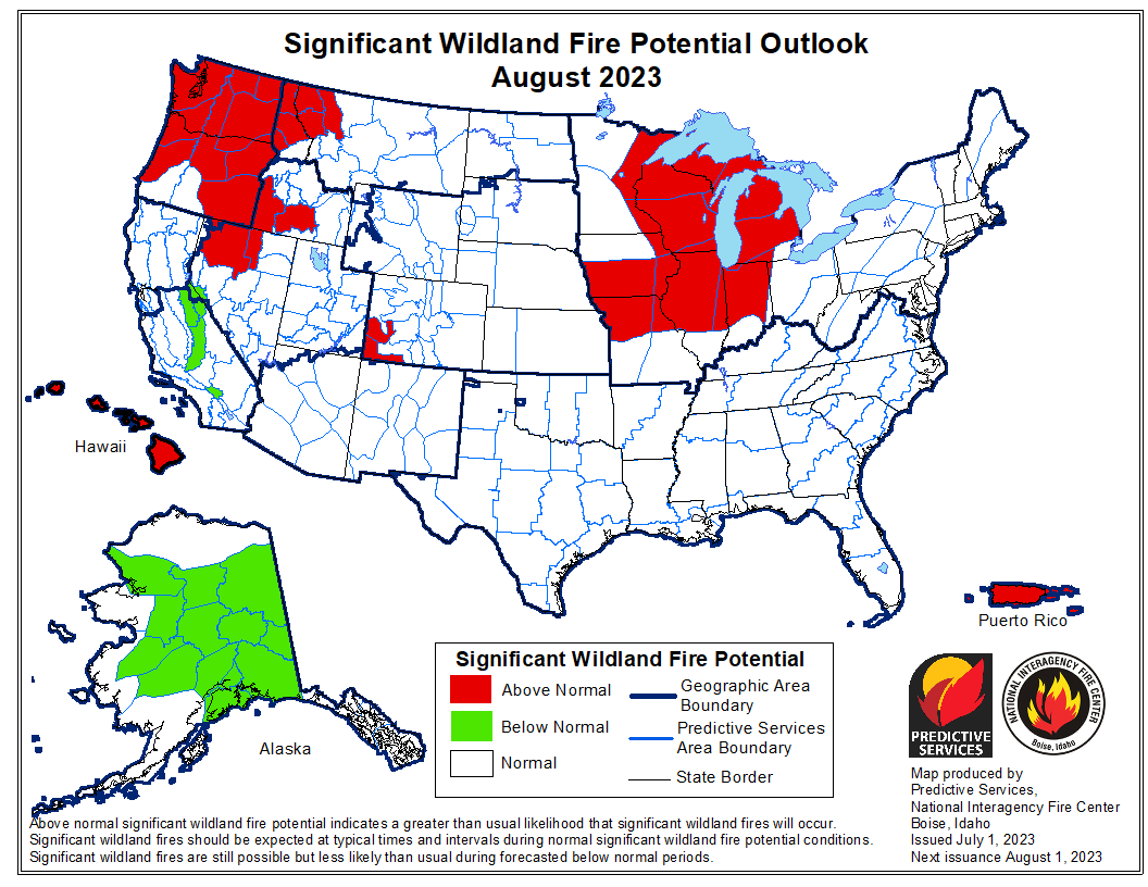 Next Month's Wildland Fire Potential Outlook