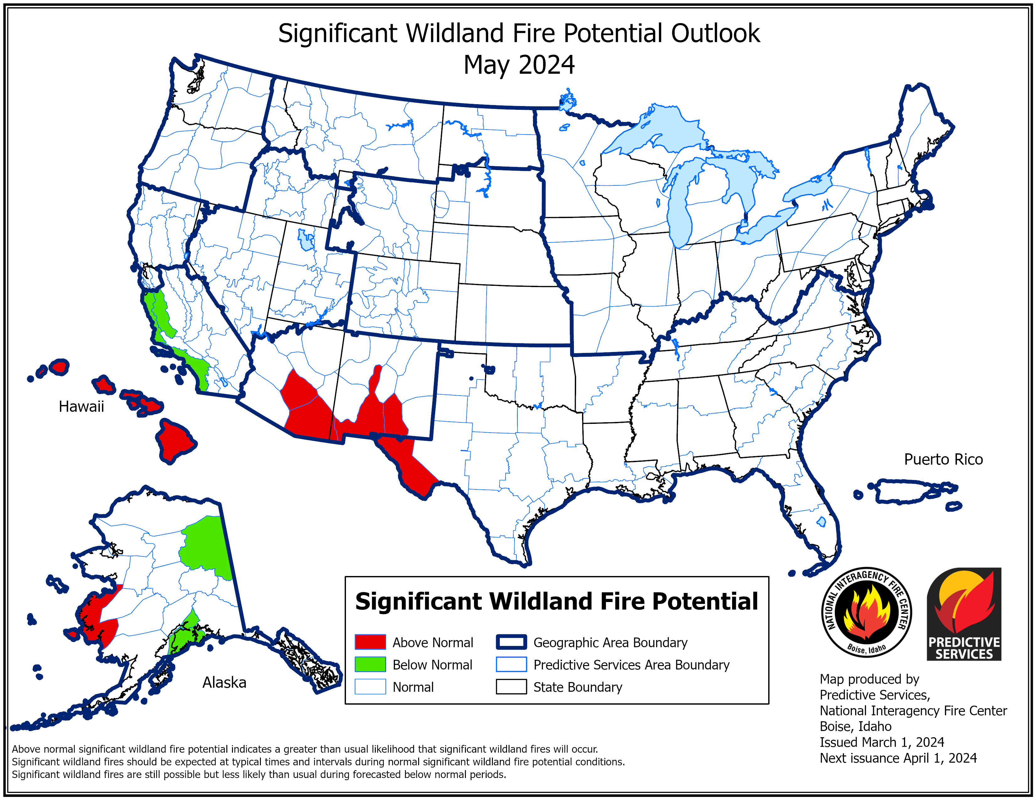 Image of significant fire potential for May