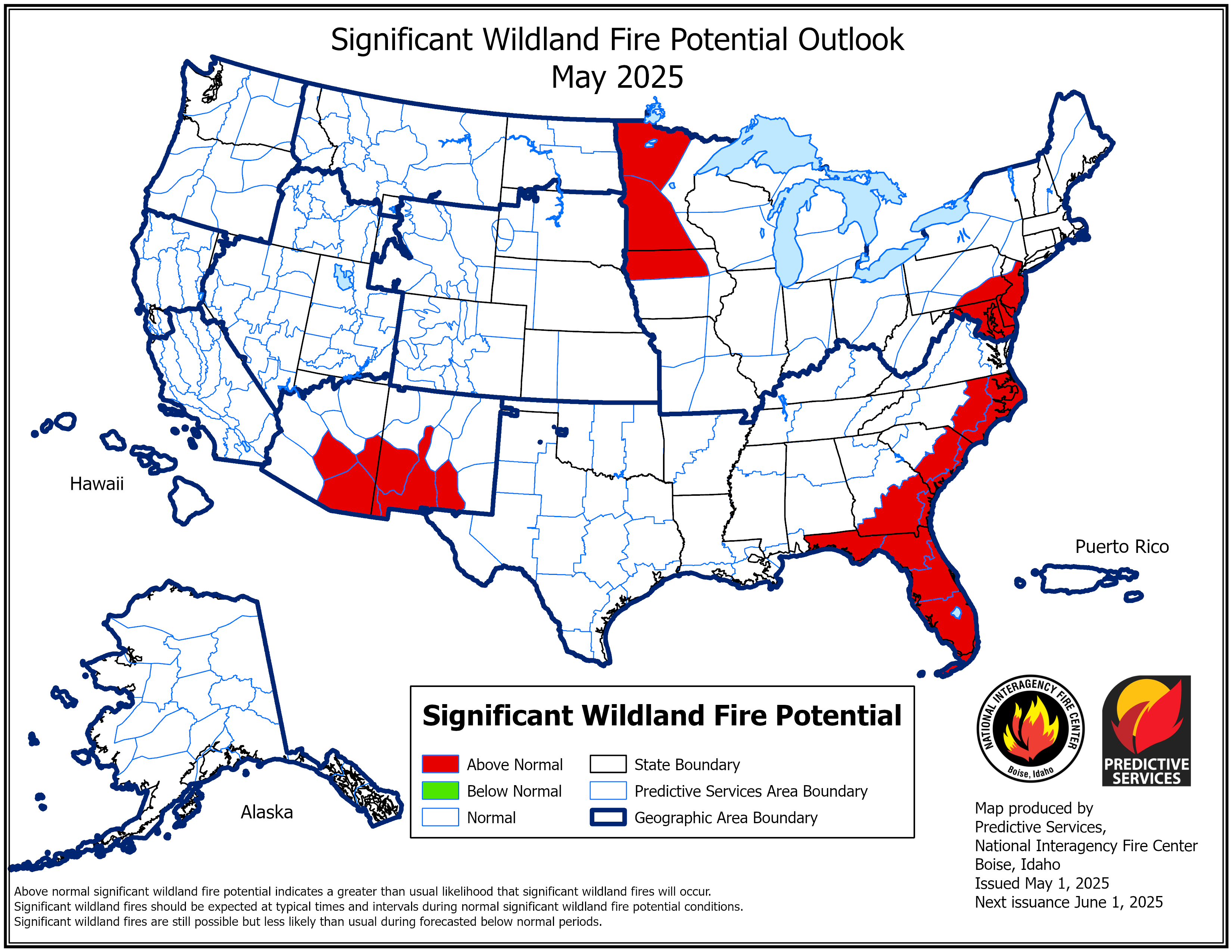 US fire potential outlook for May