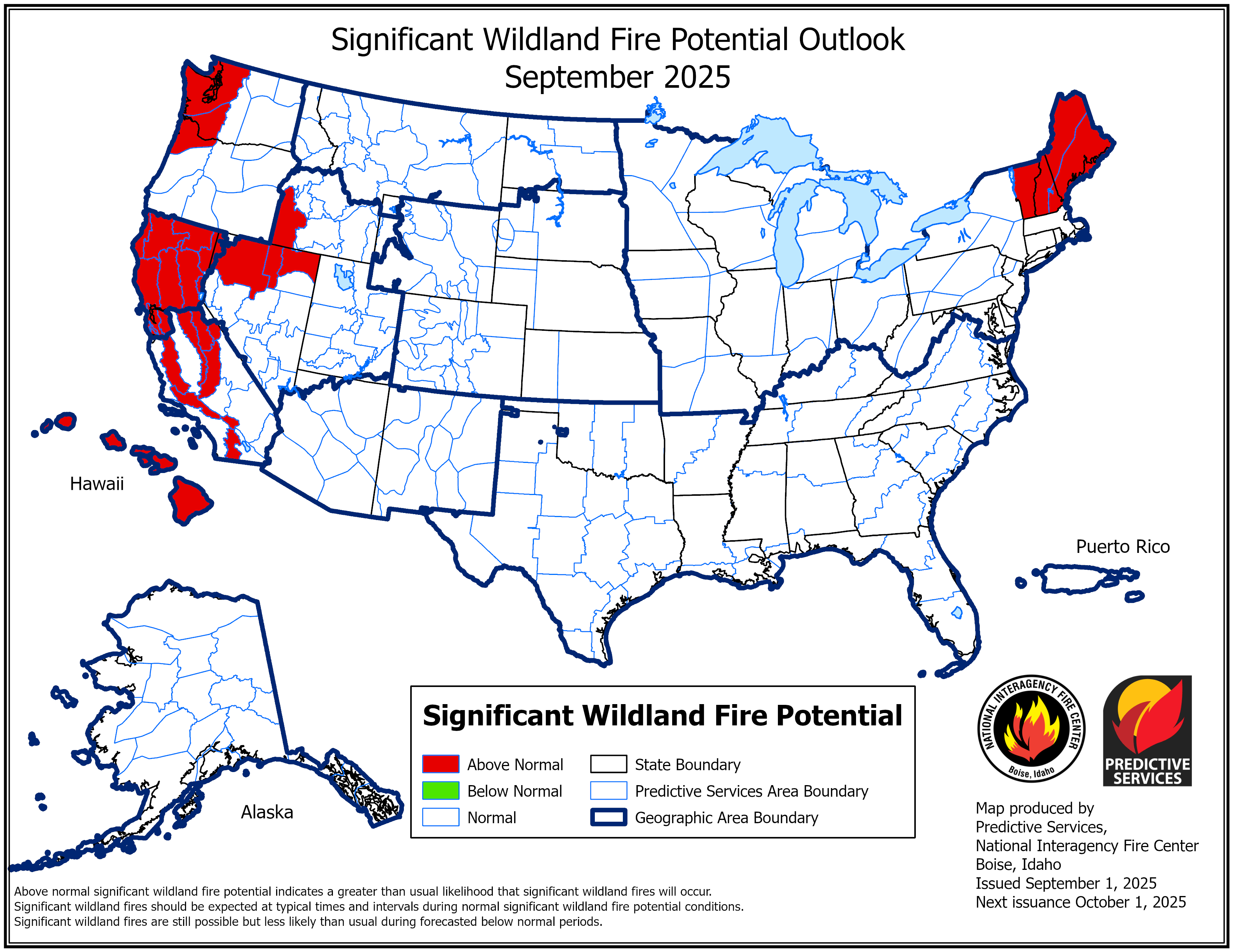September Significant fire potential outlook