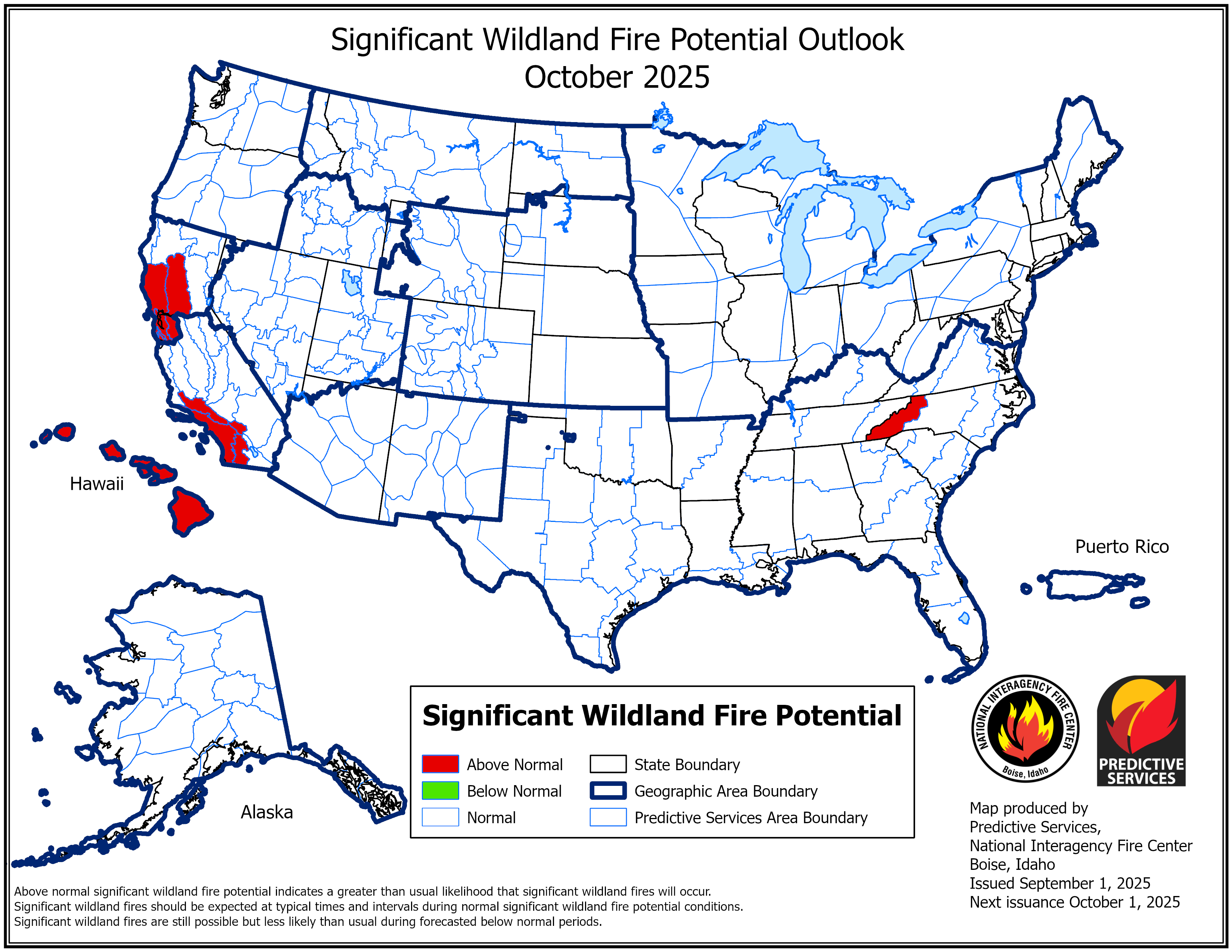 October Significant fire potential outlook