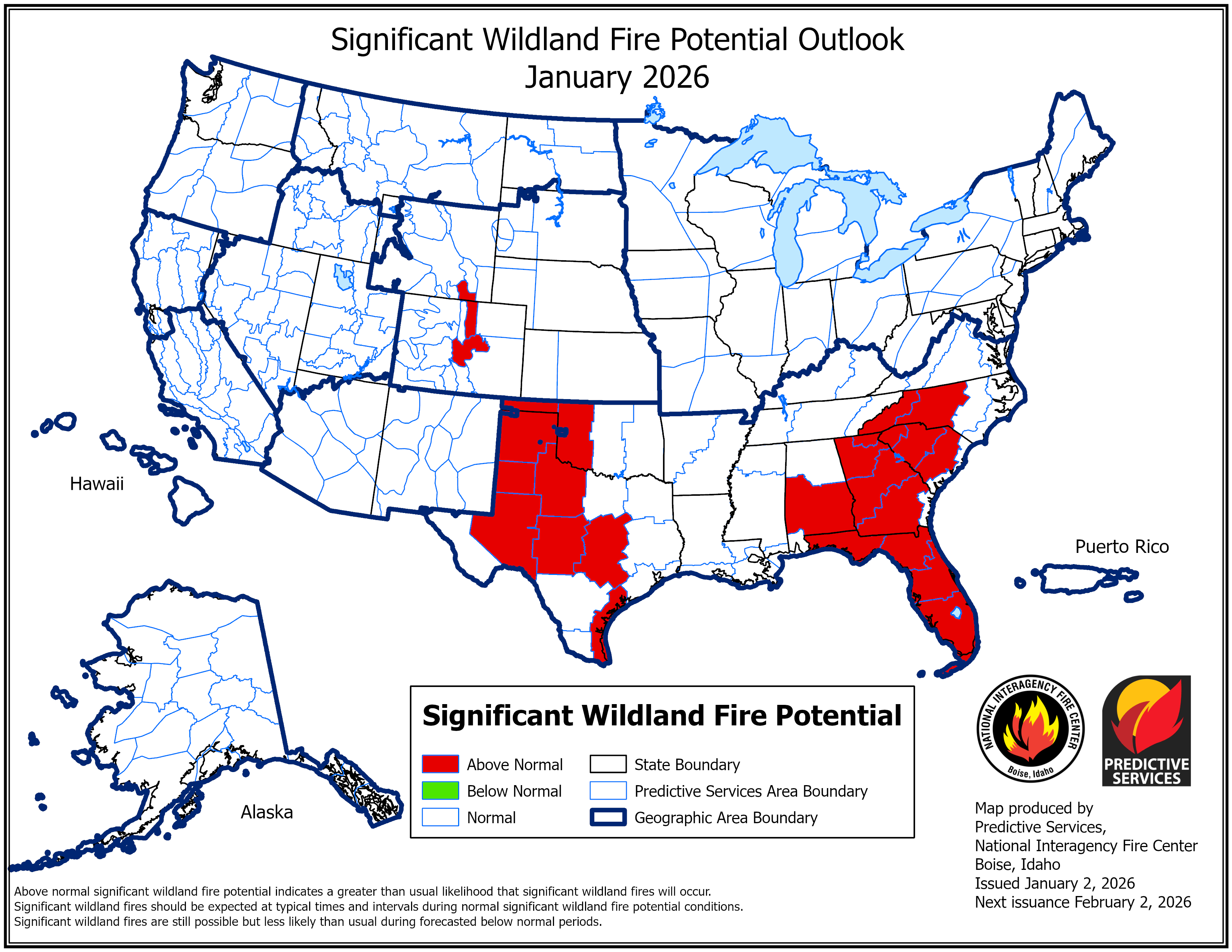Significant Fire Potential Outlook for January