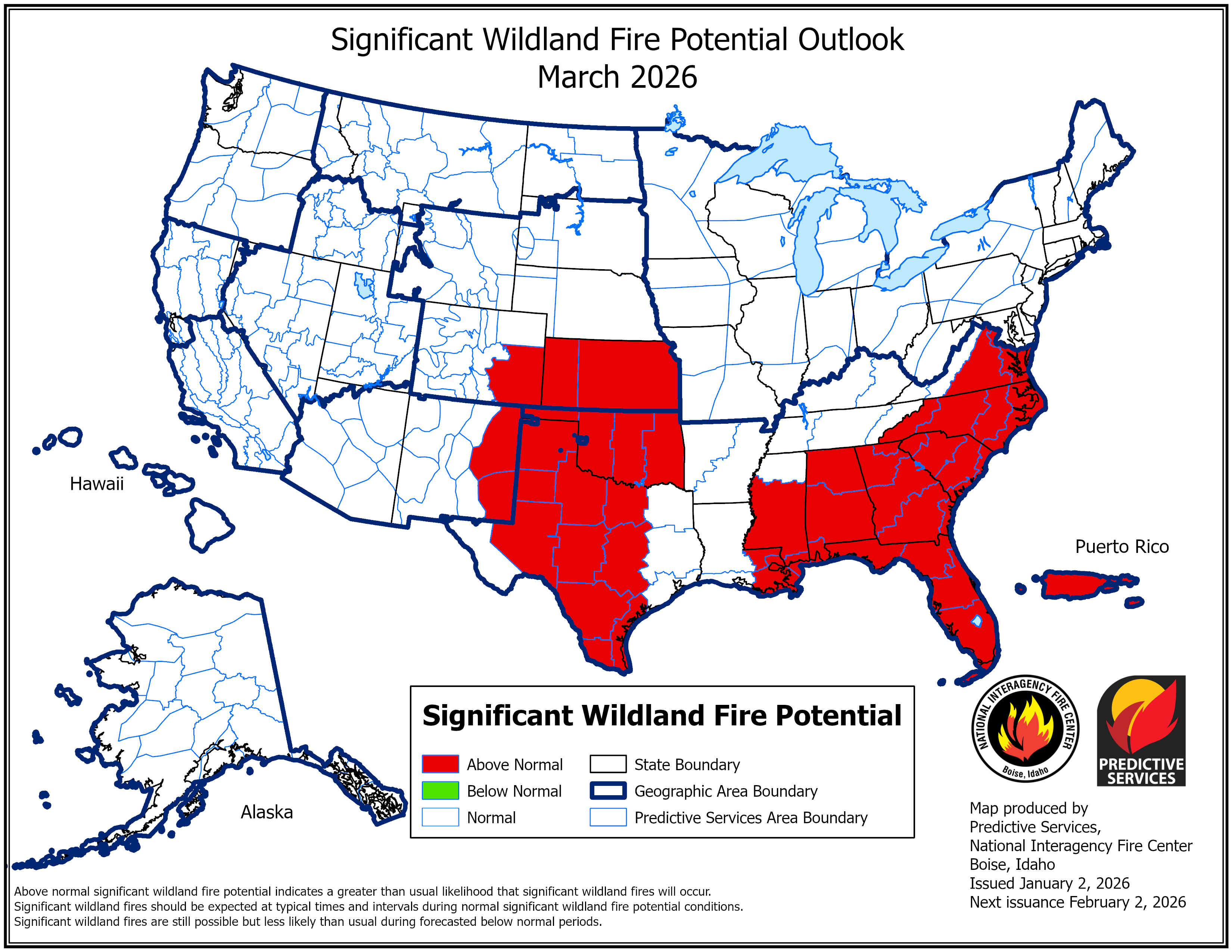 Significant Fire Potential Outlook for March