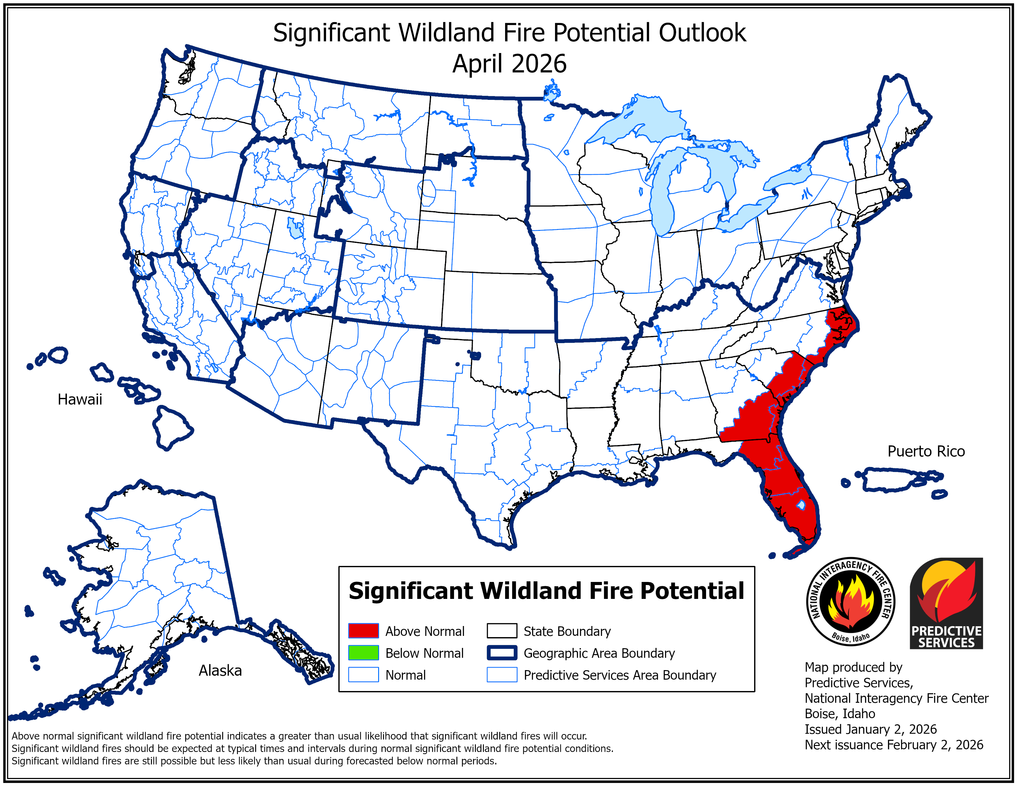 Significant Fire Potential Outlook for April