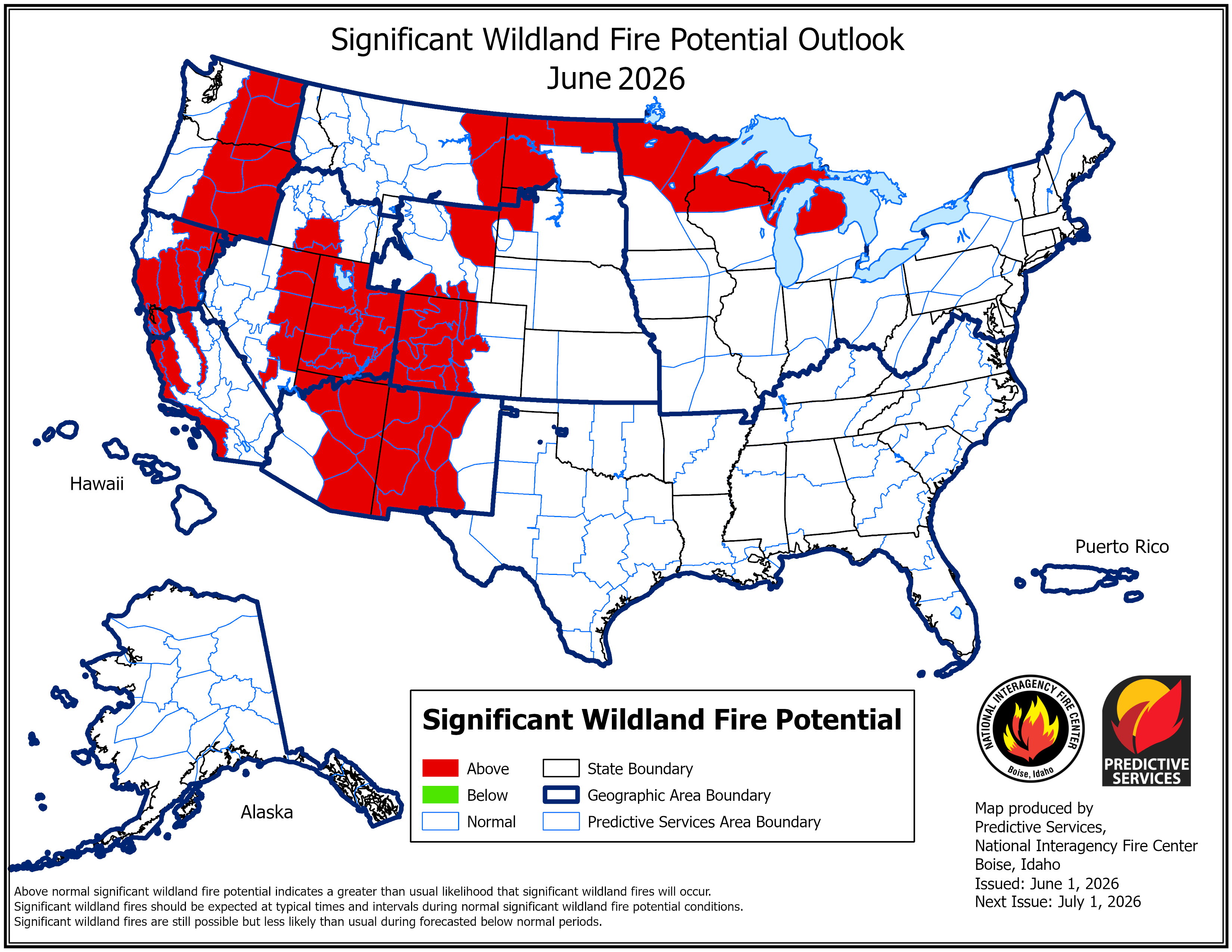 June 2026 Outlook Map (Issued June 2026)