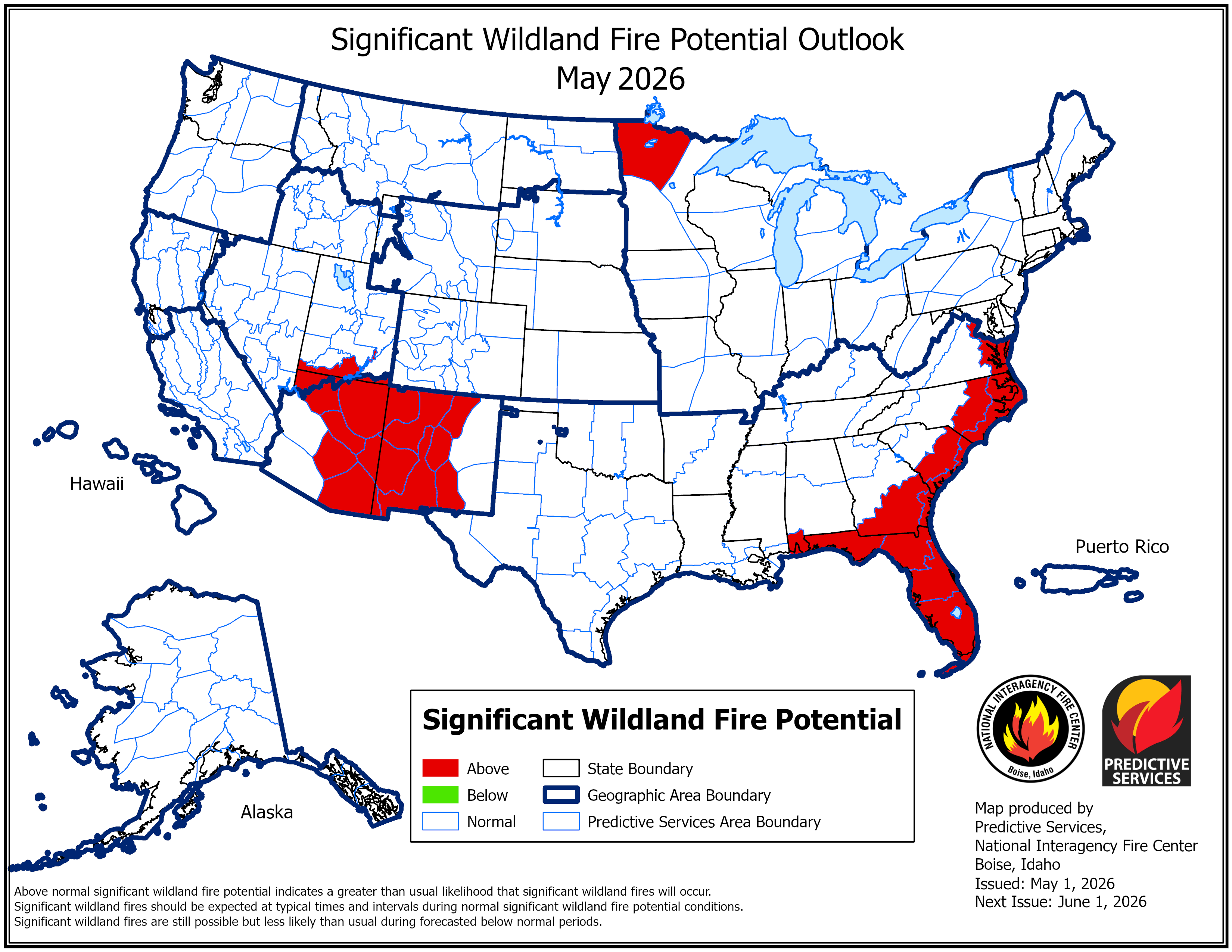 US Significant Fire Potential Outlook for May