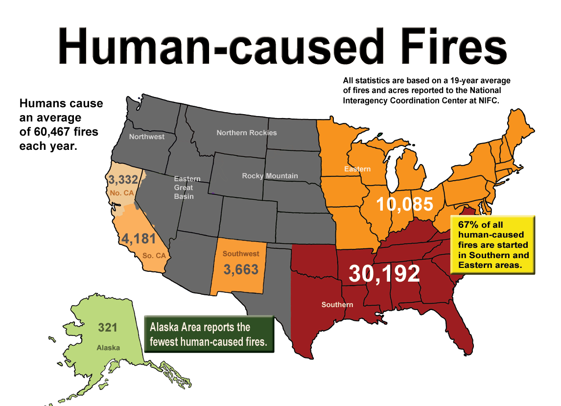 National Human-caused Fires Map of National Human-caused Fires