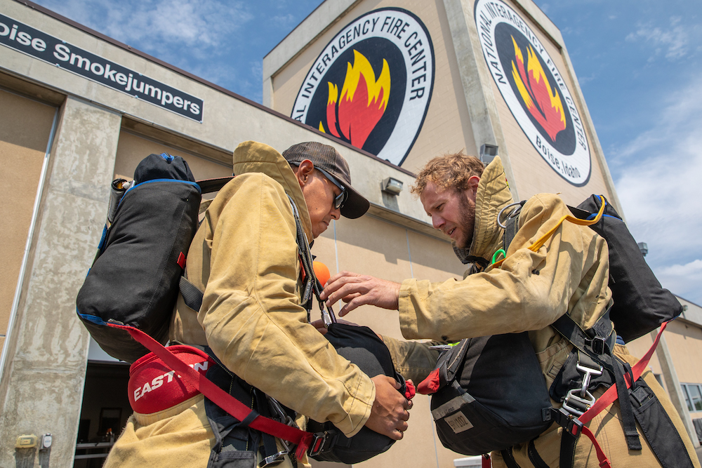 The Great Basin smokejumpers conduct training sessions.
