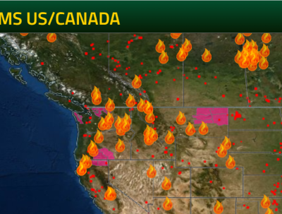Current Large Fire Satellite Map