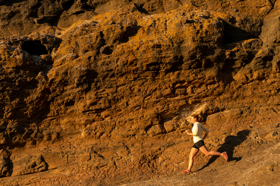 BLM crew running the trails.  Photo by Matt Irving, BLM contractor. Trail running is part of a BLM wildland firefighters physical fitness routine.